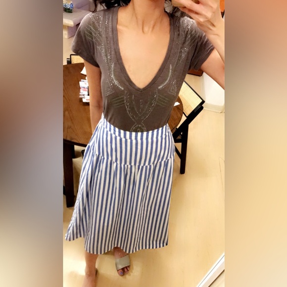 Threads 4 Thought Tops - Threads 4 Thought Grey Beaded V Neck Tee